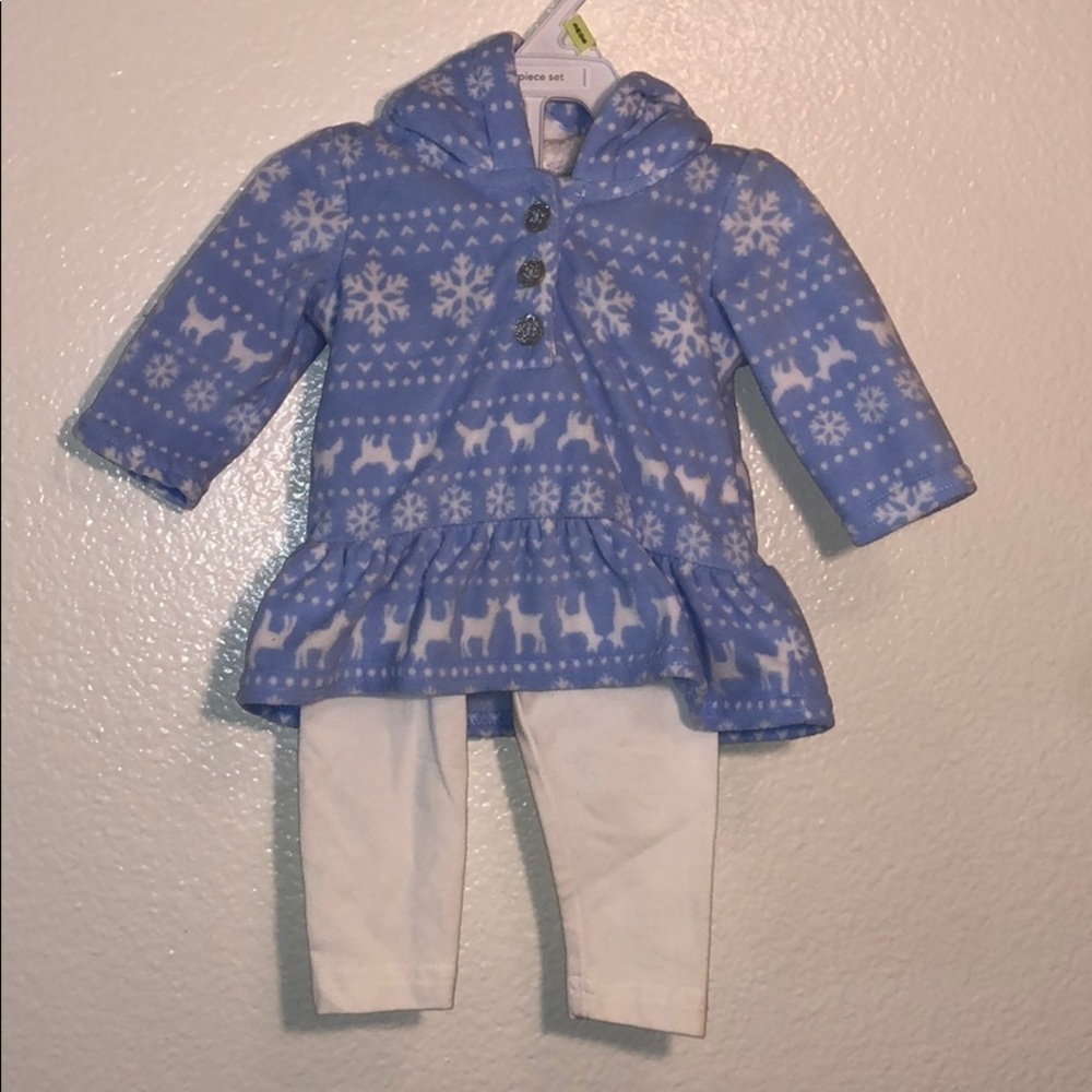 2-Piece Girls Fleece Top And Leggings Set